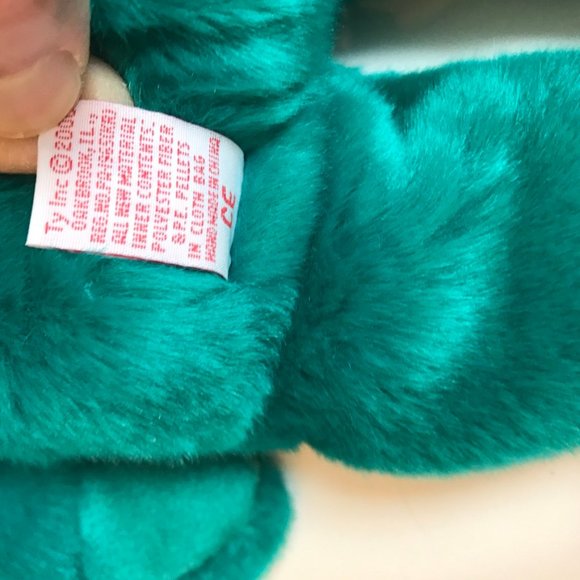 TY Beanie Buddy TEDDY TEAL Color Bear 2000 - Picture 6 of 8